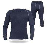 SES Thermounterwäsche Herren Set 3/4 lang 3XL Marine - Atmungsaktive & Langlebige Thermowäsche aus Baumwolle - Wärme & Komfort für Winter, Ski & Outdoor