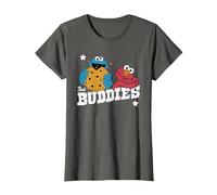 Sesame Street Best Buddies Elmo and Cookie, Sesamstrasse T-Shirt, Damen, Anthrazit, 3XL