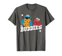 Sesame Street Best Buddies Elmo and Cookie, Sesamstrasse T-Shirt, Herren, Anthrazit, 6XL