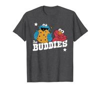 Sesame Street Best Buddies Elmo and Cookie, Sesamstrasse T-Shirt, Herren, Anthrazit Meliert, L