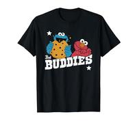 Sesame Street Best Buddies Elmo and Cookie, Sesamstrasse T-Shirt, Herren, Schwarz, 3XL