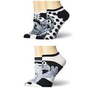 Sesame Street Damen No-Show Socks mit Elmo, Big Bird, Cookie Monster, Bert, Grover Prints (5er Pack), Schuhgröße: 4-11, Schwarz-Weiß