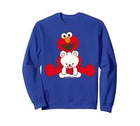 Sesame Street Elmo & Teddy, Sesamstrasse Sweatshirt, Unisex für Erwachsene, Königsblau, XL