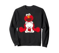 Sesame Street Elmo & Teddy, Sesamstrasse Sweatshirt, Unisex für Erwachsene, Schwarz, XXL