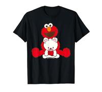 Sesame Street Elmo & Teddy, Sesamstrasse T-Shirt, Herren, Schwarz, 5XL