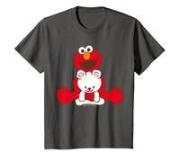Sesame Street Elmo & Teddy, Sesamstrasse T-Shirt, Kinder, Anthrazit, 152