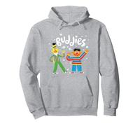 Sesame Street Ernie & Bert Bubbles Buddies Sesamstrasse Pullover Hoodie, Unisex für Erwachsene, Grau Meliert, XXL