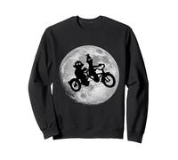 Sesame Street Ernie & Bert Moon Bikers Sesamstrasse Sweatshirt, Unisex für Erwachsene, Schwarz, L
