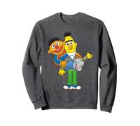 Sesame Street Ernie & Bert, Sesamstrasse Sweatshirt, Unisex für Erwachsene, Anthrazit Meliert, XL