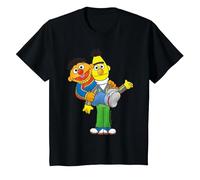 Sesame Street Ernie & Bert, Sesamstrasse T-Shirt, Kinder, Schwarz, 116
