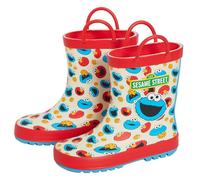Sesame Street Kinder-Gummistiefel mit Griffen zum Überziehen, Elmo Krümelmonster, weiß, 30 EU