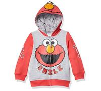 Sesame Street Mädchen Hoodie Kapuzenpullover, grau (Heather Grey)/rot, 4 Jahre