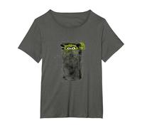 Sesame Street Oscar Watercolor, Sesamstrasse T-Shirt, Damen Große Größen, Anthrazit, 2X