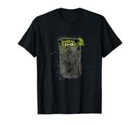 Sesame Street Oscar Watercolor, Sesamstrasse T-Shirt, Herren, Schwarz, XXL