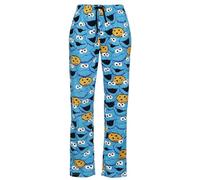 Sesame Street Sesamstraße Krümelmonster - Gesicht Frauen Pyjama-Hose blau