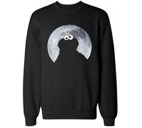 Sesame Street Sesamstraße Krümelmonster - Moonlight - Cookie Monster Männer Sweatshirt schwarz L