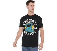 Sesame Street Unisex Cookie Monster World Tour, Black T-Shirt, Schwarz, 5XL
