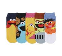Sesamstraße Damen Knöchelsocken Mix & Match Color Block 5 Paar, Größe 38-45