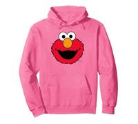 Sesamstraße Elmo Retro Comic Cute Face Cuddle Happy Vibes Pullover Hoodie, Unisex für Erwachsene, Leuchtendes Pink, XXL