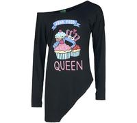 Sesamstraße Junk Food Queen Frauen Langarmshirt schwarz