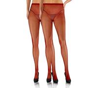 sesto senso 2 Paar Netzstrumpfhose Feinmaschig Sexy Damen Engmaschig Netzstrümpfe weinrot 3/4 M/L Bordo