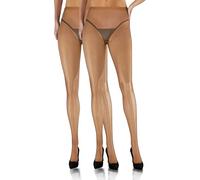 sesto senso 2 Paar Netzstrumpfhose Feinmaschig Sexy Damen Engmaschig Netzstrümpfe XL/XXL Braun