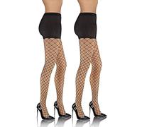 sesto senso 2 Paar Netzstrumpfhose Große Löcher Netzstrümpfe Hohe Taille Höschenteil Fishnet Strümpfe Schwarz Grande XS/S 1/2 Black