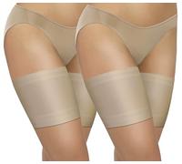 sesto senso 2 Paar Oberschenkelbänder Sexy Elastische Anti-reibung mit 4 Silikonstreifen Glatt Beige 80-85 3XL