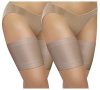 sesto senso 2 Paar Oberschenkelbänder Sexy Elastische Anti-reibung mit 4 Silikonstreifen Glatt Beige Hautfarbe 80-85 3XL