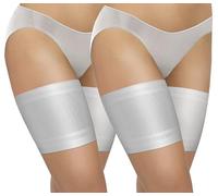 sesto senso 2 Paar Oberschenkelbänder Sexy Elastische Anti-reibung mit 4 Silikonstreifen Glatt Weiß 80-85 3XL