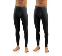 sesto senso 2er Pack Herren Thermounterhose - Lange Unterhose für Winter, atmungsaktiv und bequem für Sport und Alltag - Schwarz L