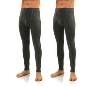 sesto senso 2er Pack Herren Thermounterhose - Lange Unterhose für Winter, atmungsaktiv und bequem für Sport und Alltag - Dunkelmelange L