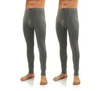 sesto senso 2er Pack Herren Thermounterhose - Lange Unterhose für Winter, atmungsaktiv und bequem für Sport und Alltag - Melange M