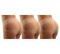 sesto senso 3 Paar Damen Miederslip Nahtlos Figurformend Bauch Weg Effekt Shapewear L/XL Hautfarbe beige