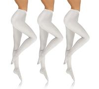 sesto senso 3 Paar Damen Strumpfhose Blickdicht 70 DEN Microfaser Weiß 4 L SET2