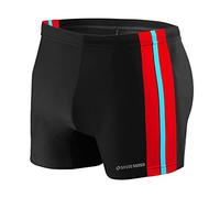 sesto senso Badehose Herren Eng Wettkampf Wasserdicht Schwimmhose M bis 4XL Enganliegende Bademode BD 382 L Schwarz