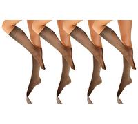 sesto senso Damen Kniestrümpfe Dünn 15 den 4 Paar Halb Matt Transparent Fumo 2x2pack