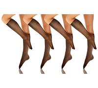 sesto senso Damen Kniestrümpfe Dünn 15 den 4 Paar Halb Matt Transparent Schwarz 2x2pack