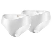 sesto senso Damen Slip Nahtlos Mikrofaser Unsichtbar Unterhosen Lasercut Infinity Edge 2 Pack M Weiß