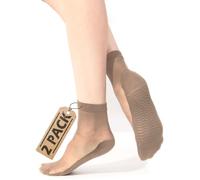 sesto senso Damen Söckchen 20 Den 2er Paar Einheitsgröße Seidenfein Transparent Halb Matt Sand 2x1pack