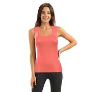 sesto senso Damen Tank Top Rundhals Ärmelloses Viskose XL Koralle