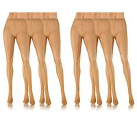 sesto senso Feinstrumpfhose Damen 20 den 6 paar Multipack Strumpfhosen Dünn Glatte hautfarben Beige 3 Antylope