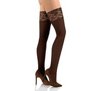 sesto senso Halterlose Strümpfe 50 DEN Spitze Mikrofaser Blickdicht Damen Braun XL/XXL Caffe