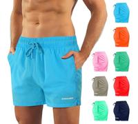 sesto senso Herren Badehose Blau Modische Farben Badeshorts Innenfutter Slim-Fit Beachshorts SZ2401 XXL Blue