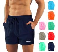 sesto senso Herren Badehose Dunkelblau Modische Farben Badeshorts Innenfutter Slim-Fit Beachshorts SZ2401 XXL Dark Blue