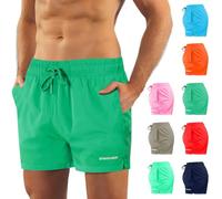 sesto senso Herren Badehose Grün Modische Farben Badeshorts Innenfutter Slim-Fit Beachshorts SZ2401 M Green