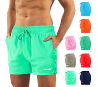 sesto senso Herren Badehose Mint Modische Farben Badeshorts Innenfutter Slim-Fit Beachshorts SZ2401 M Mint