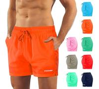 sesto senso Herren Badehose Orange Modische Farben Badeshorts Innenfutter Slim-Fit Beachshorts SZ2401 XL Orange