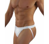 sesto senso Herren Jockstrap Weiß String Thong Sexy Slips Tanga Briefs mit Offenem Schritt M White