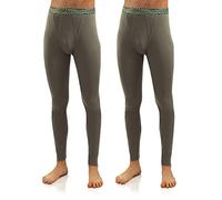 sesto senso Herren Lange Unterhosen Baumwolle 2er Pack Thermo Unterwäsche Funktionsunterwäsche Winter Camo Militär Camouflage 3XL 2 Grün